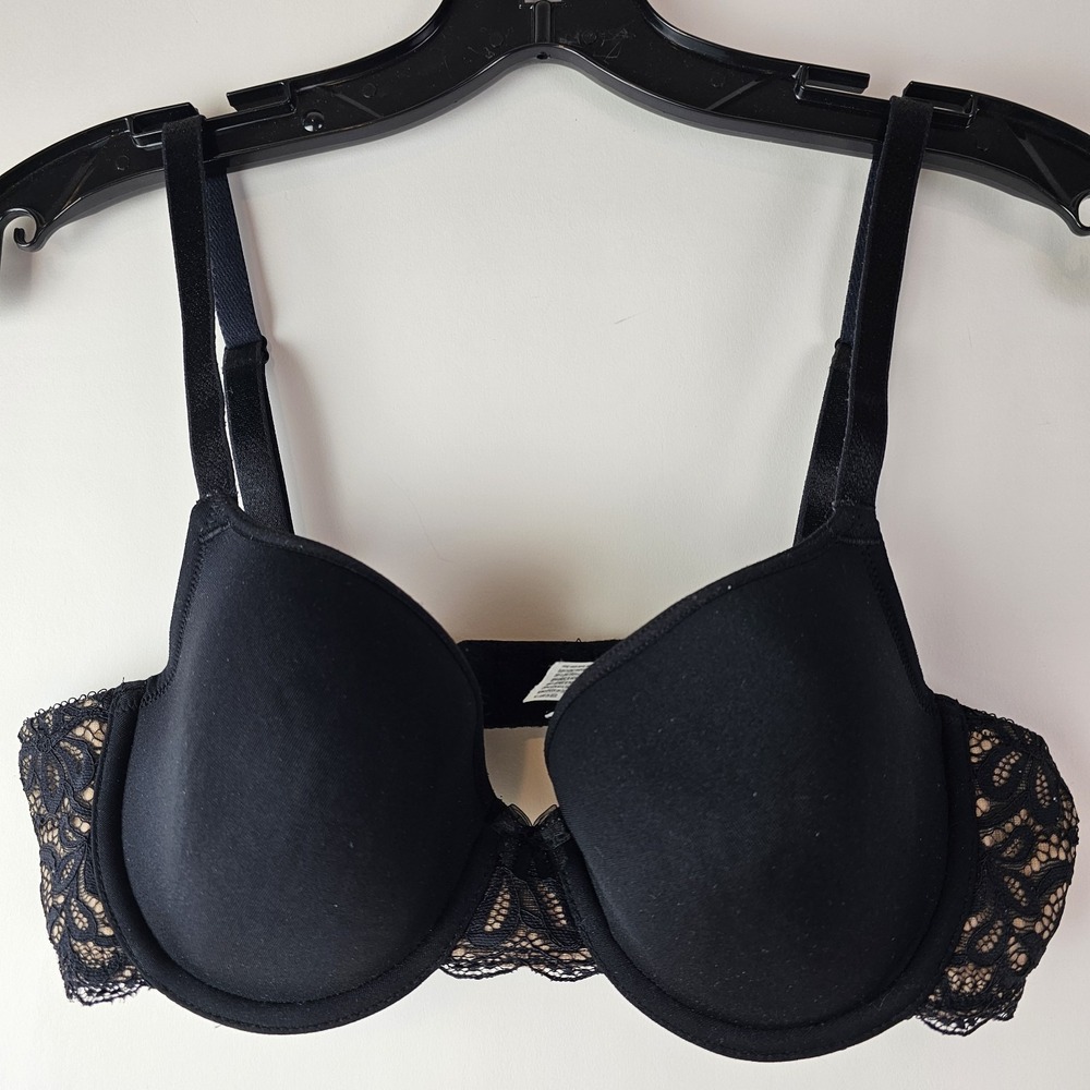 Wacoal Bra Size 34B All Dressed Up Contour Underwire Seamless Bra Black 853166